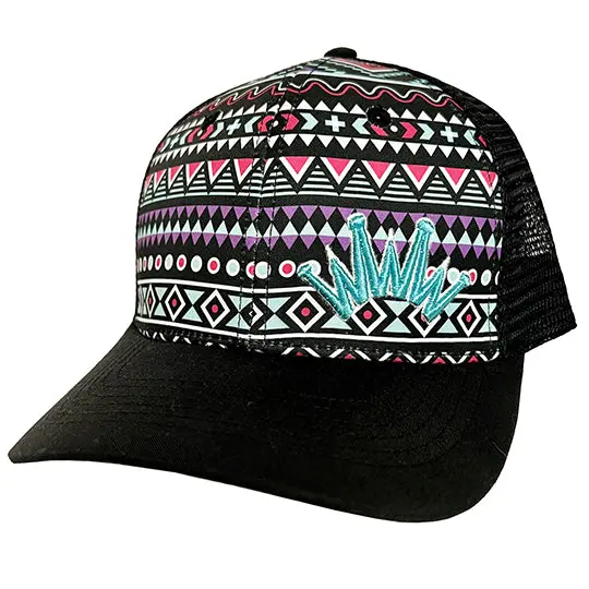 Best Ever High Ponytail Aztec Print Ladies' Trucker Cap 1