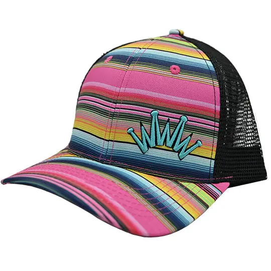 Best Ever Pink Serape And Black Mesh Cap 1
