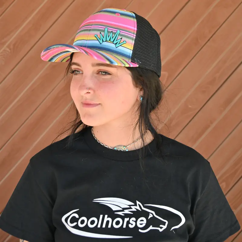 Best Ever Pink Serape And Black Mesh Cap 2