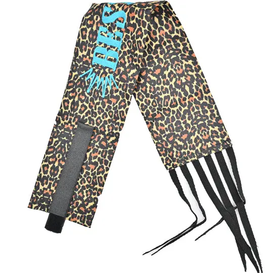 Best Ever Velcro Tail Bag- Leopard With Turquoise Letters 2