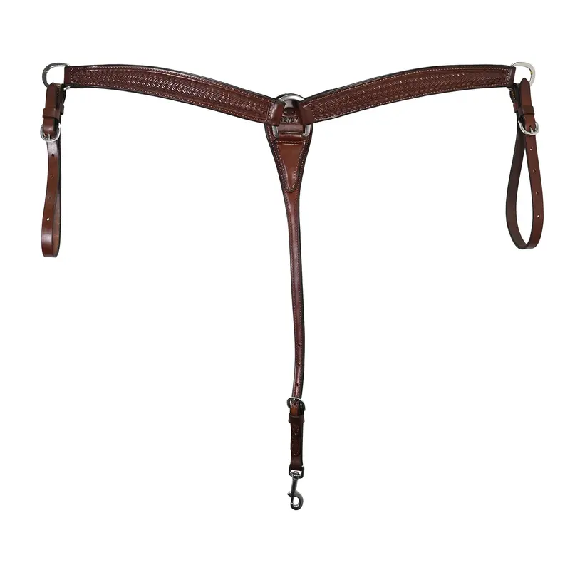 Billy Cook Saddlery 2" Hot Oiled Braid Stamped Breast Collar 1