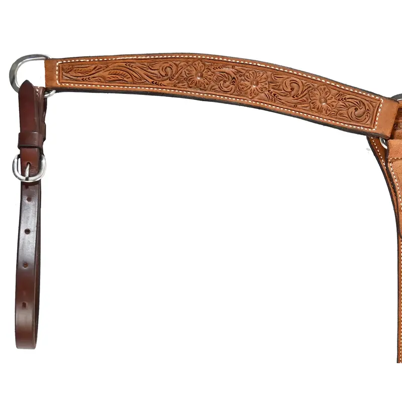 Billy Cook Saddlery 2" Roughout Floral Tooled Breast Collar 2