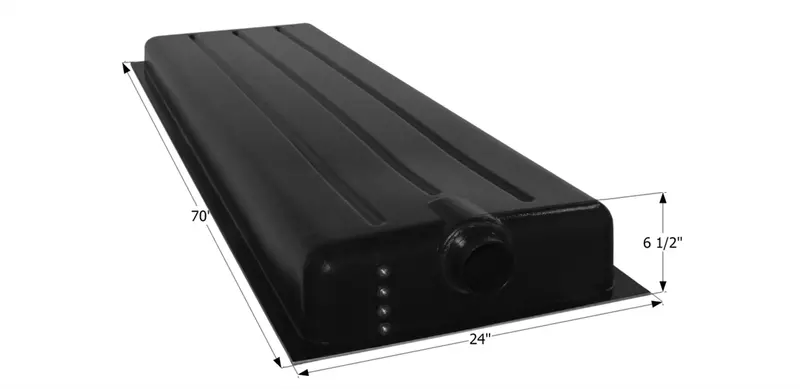 Black Or Grey Holding Tank 24"X70"X6-1/2" Center End Drain (28 Gallon) 1