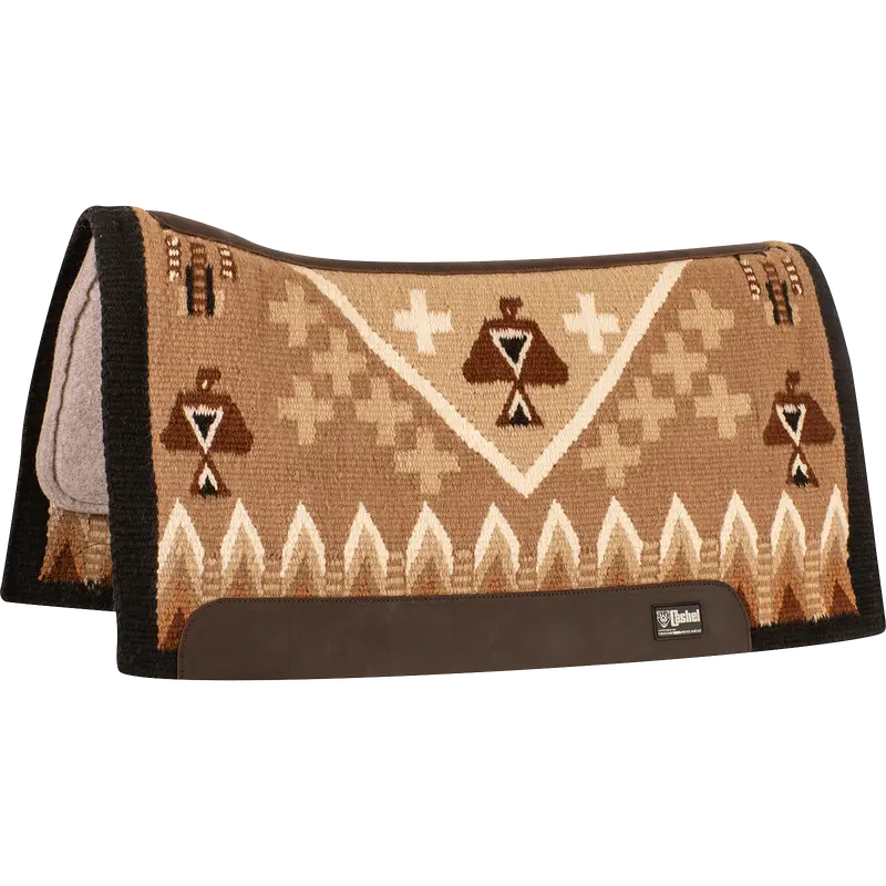 Cashel 1" 34"X38" Felt Bottom Blanket Top Saddle Pad- Brown/Cream 1