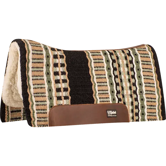 Cashel 3/4" Blanket Top Performance Fleece Saddle Pad- Black/Sage 1