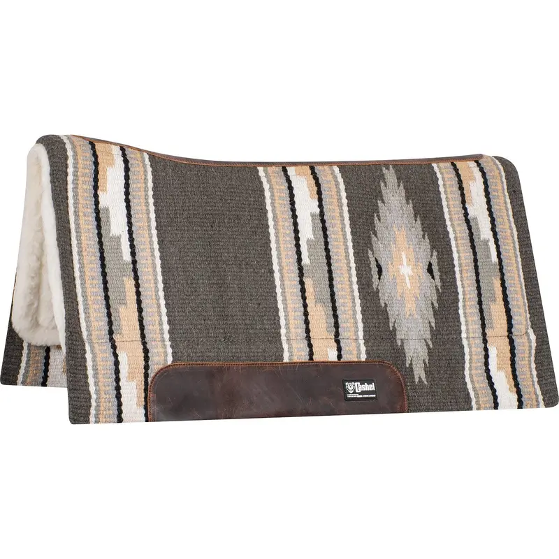 Cashel 3/4" Blanket Top Performance Fleece Saddle Pad- Steel/Tan 1
