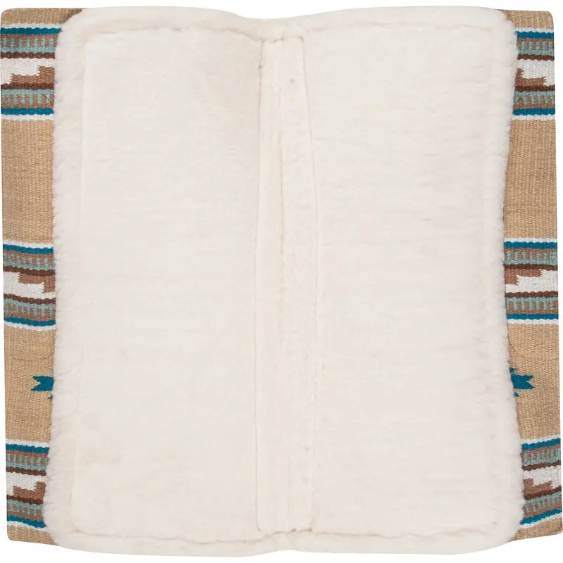 Cashel 3/4" Blanket Top Performance Fleece Saddle Pad- Tan/Turquoise 2