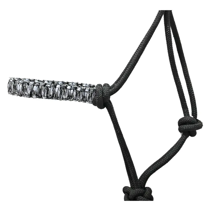 Cashel Braided Rope Nose Halter With Lead Rope- Black Camo 2