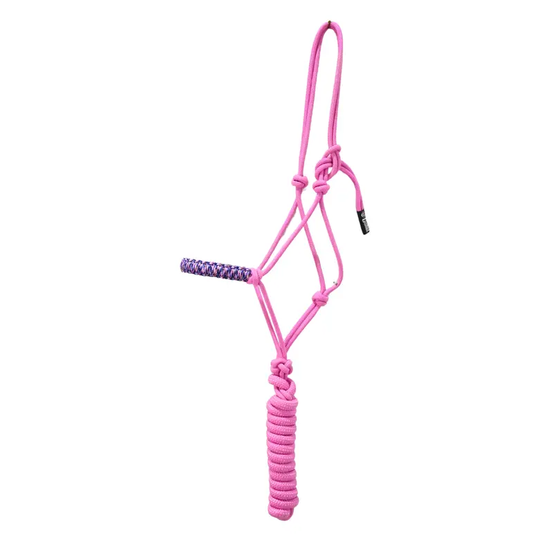 Cashel Braided Rope Nose Halter With Lead Rope - Pink Camo 1