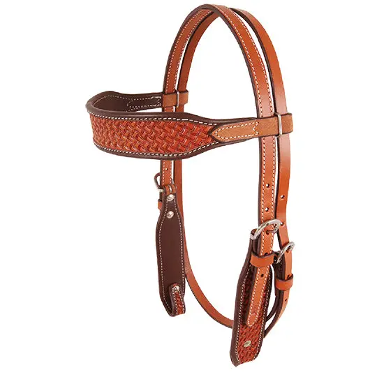 Cashel Chestnut Basket Stamped Browband Headstall 1