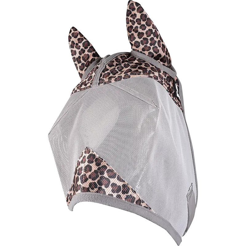 Cashel Crusader Designer Fly Mask With Ears- Leopard 1