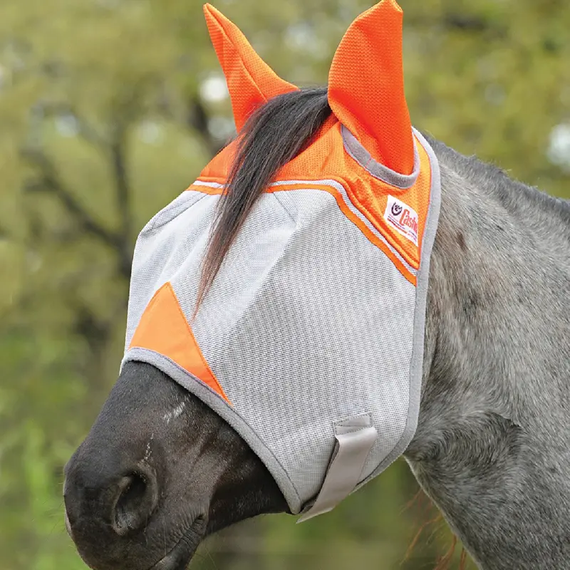 Cashel Crusader Standard Fly Mask With Ears- Orange 1