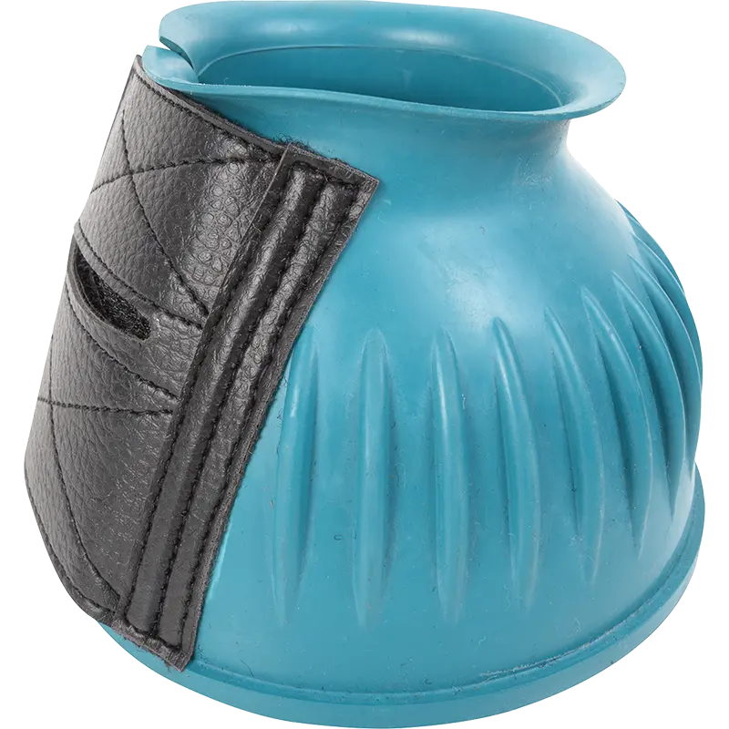 Cashel Teal Rubber Bell Boots With Velcro Closure 2