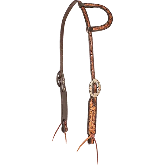 Cashel Two Tone Floral Slip Ear Headstall 1
