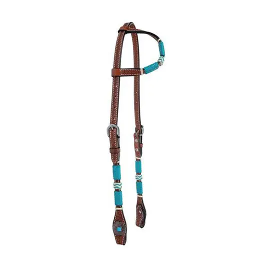 Circle Y Turquoise Roundup Slip Ear Headstall 1