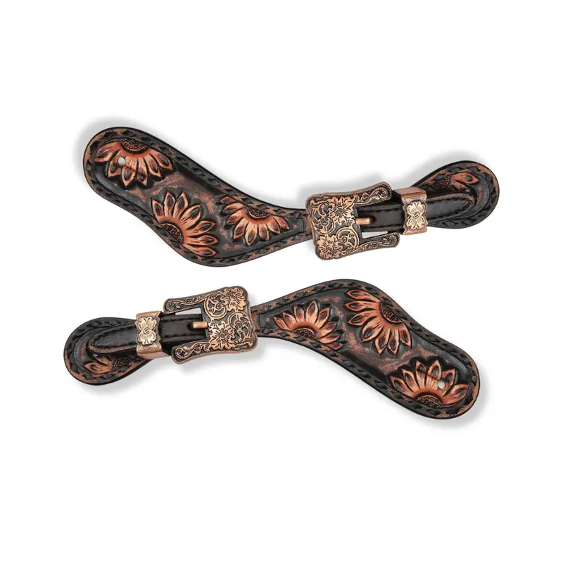 Circle Y Vintage Sunflower Spur Straps 1