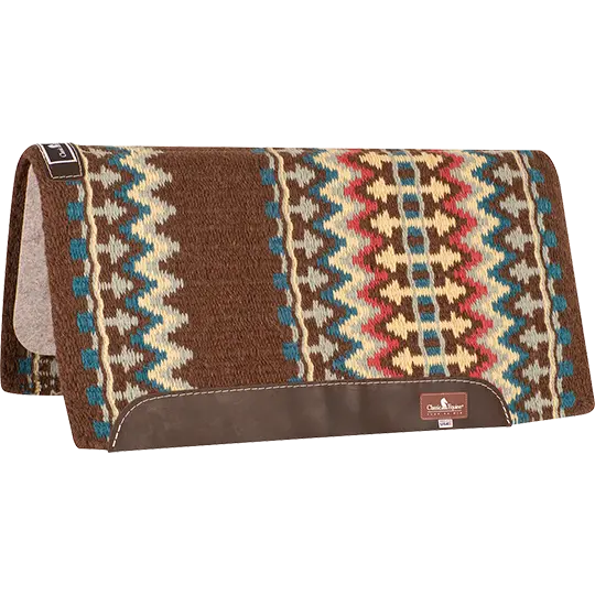 Classic Equine 1" 32"X34" Wool Top Saddle Pad- Chestnut/Lemon 1