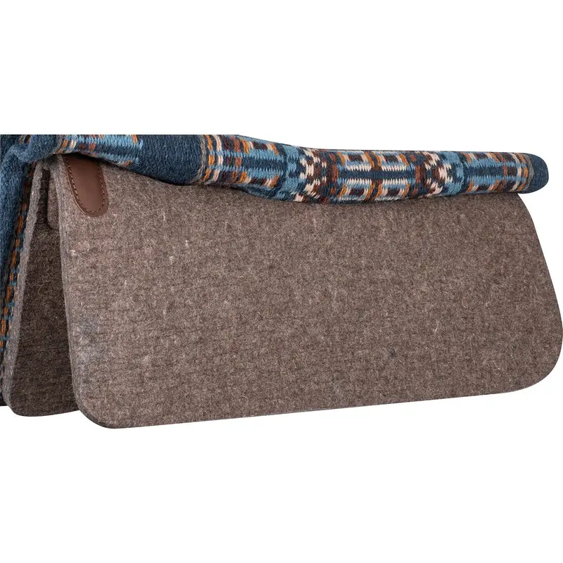 Classic Equine 1" 32"X34" Wool Top Saddle Pad- Navy/Steel Grey 2