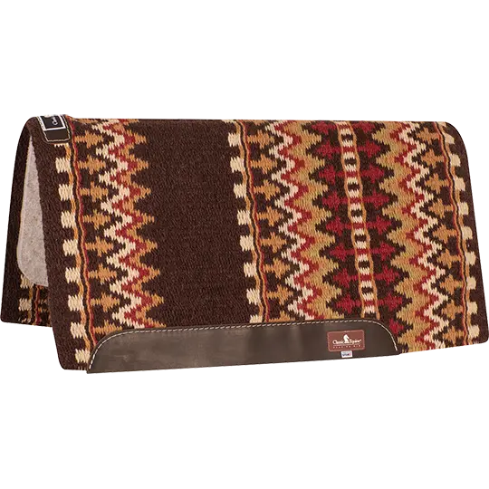 Classic Equine 1" 34"X38" Wool Top Saddle Pad- Coffee/Red 1