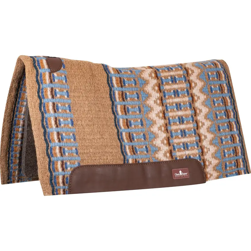 Classic Equine 1" 34"X38" Wool Top Saddle Pad- Umber/Navy 1
