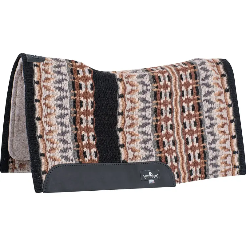 Classic Equine 1" Esp Contour Saddle Pad 34"X38"- Black/Steel Grey 1