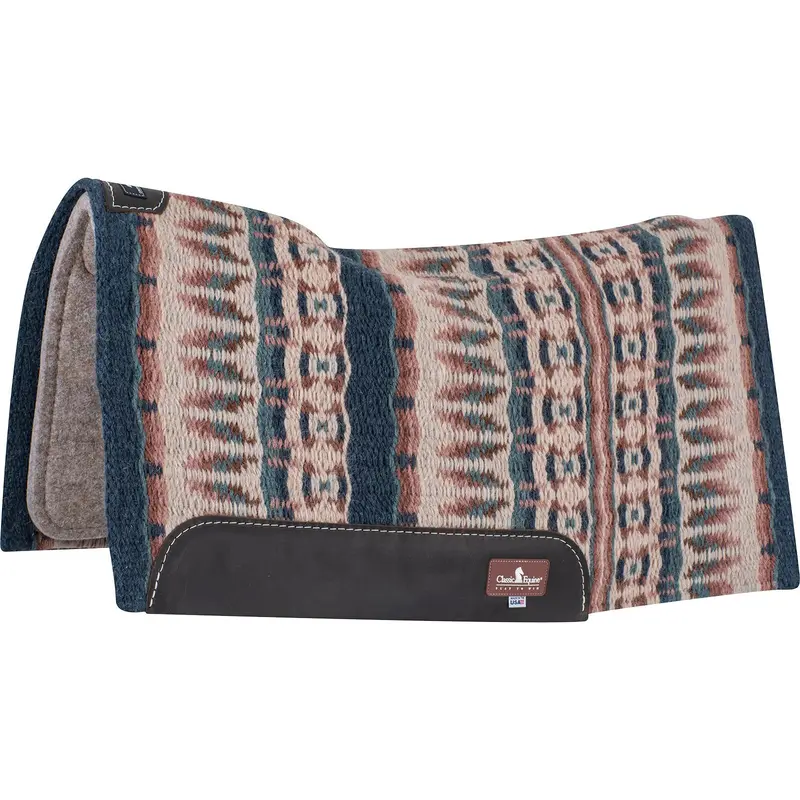 Classic Equine 3/4" Esp Contour Saddle Pad 32"X34"- Navy/Peacock 1