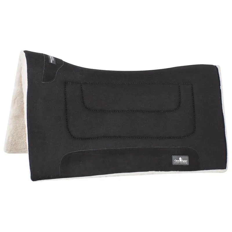 Classic Equine 3/4" Felt Top Performance Trainer Saddle Pad- Black 1