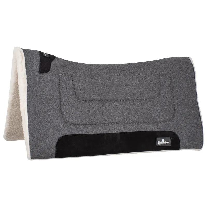 Classic Equine 3/4" Felt Top Performance Trainer Saddle Pad- Grey 1