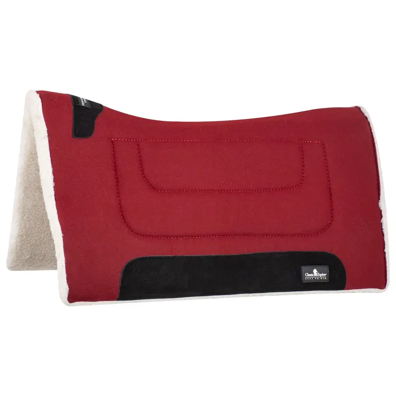 Classic Equine 3/4" Felt Top Performance Trainer Saddle Pad- Maroon 1