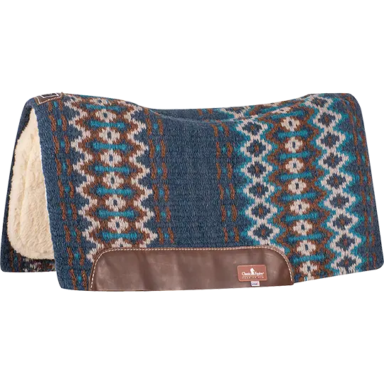 Classic Equine 34"X38" Contoured Sensorflex 1" Saddle Pad- Navy/Chestnut 1
