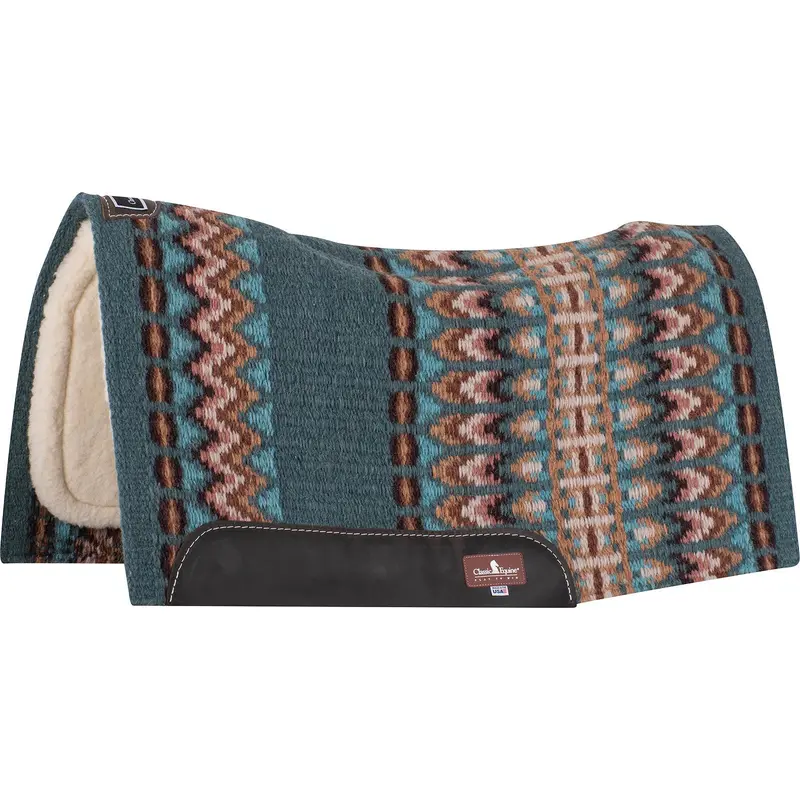 Classic Equine 34"X38" Contoured Sensorflex 1" Saddle Pad- Peacock/Coffee 1
