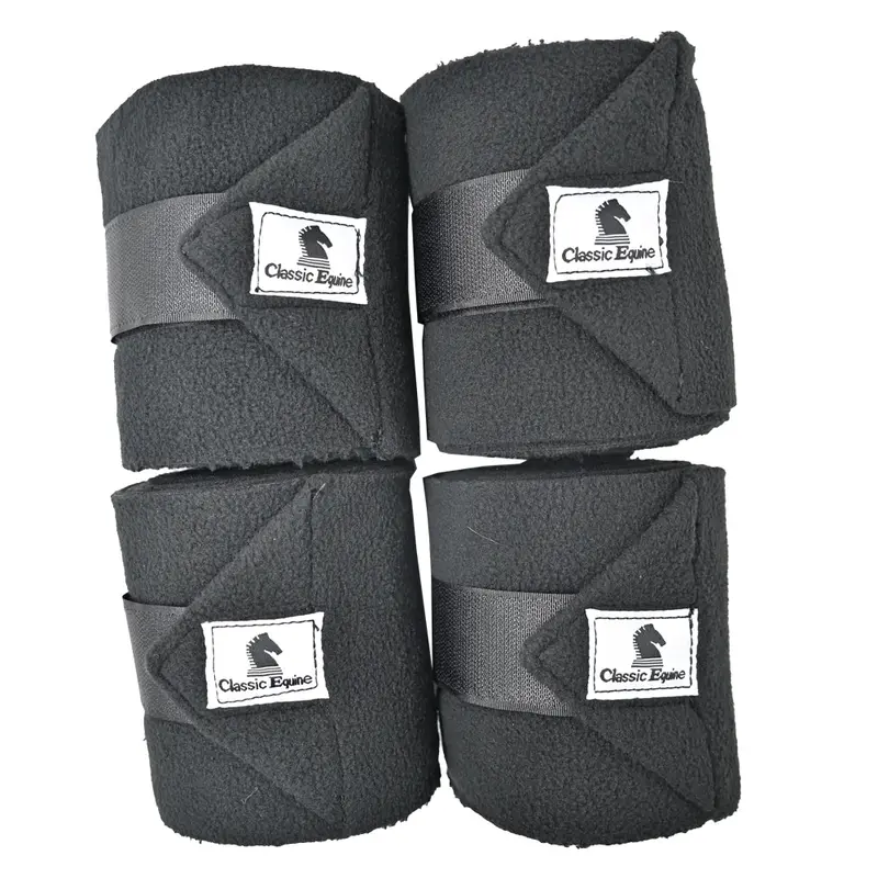 Classic Equine Black Polo Wraps- Set Of 4 1