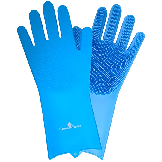 Classic Equine Blue Wash Gloves- Pair 1