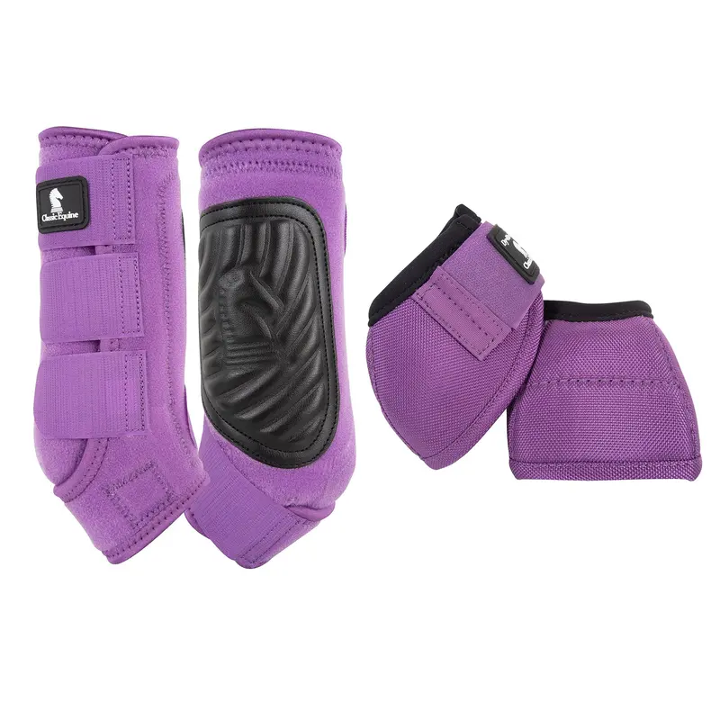 Classic Equine Classic Fit Front And Bell Boot Combo Pack- Violet Purple 1