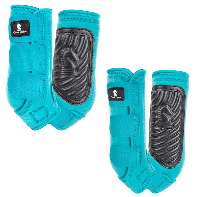 Classic Equine Classic Fit Front And Hind Boot Combo Pack- Aqua 1