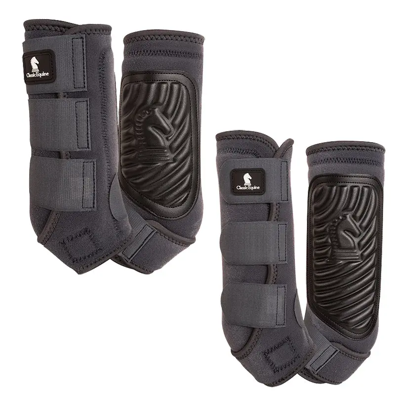 Classic Equine Classic Fit Front And Hind Boot Combo Pack- Charcoal 1