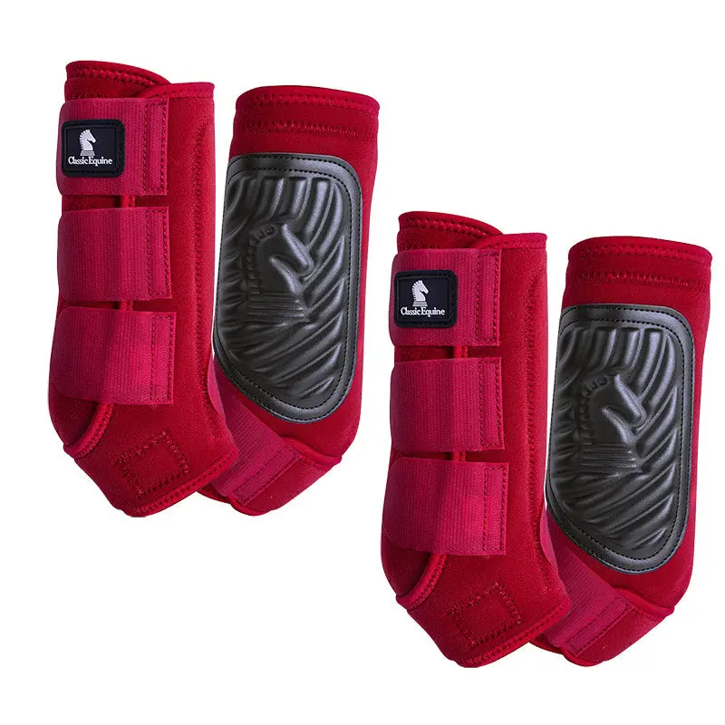 Classic Equine Classic Fit Front And Hind Boot Combo Pack- Crimson 1