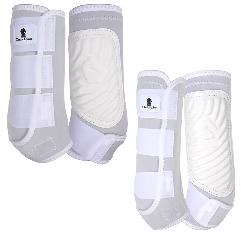 Classic Equine Classic Fit Front And Hind Boot Combo Pack- White 1