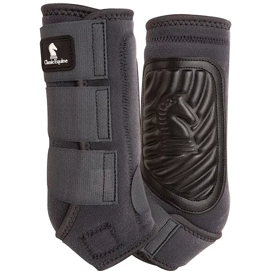 Classic Equine Classic Fit Front Boots- Charcoal 1