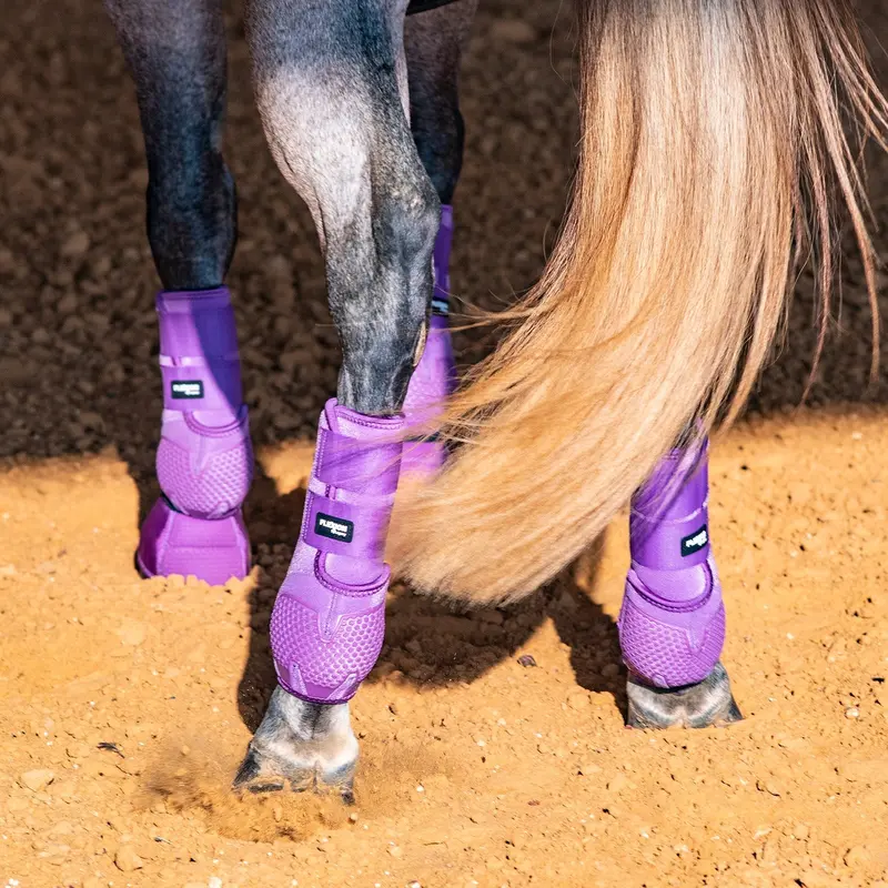 Classic Equine Flexion By Legacy Complete Package, Front, Hind, & Bell Boot Combo Pack- Violet Purple 3