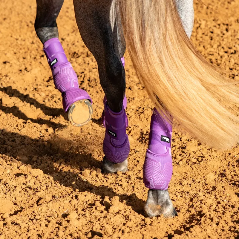 Classic Equine Flexion By Legacy Complete Package, Front, Hind, & Bell Boot Combo Pack- Violet Purple 4