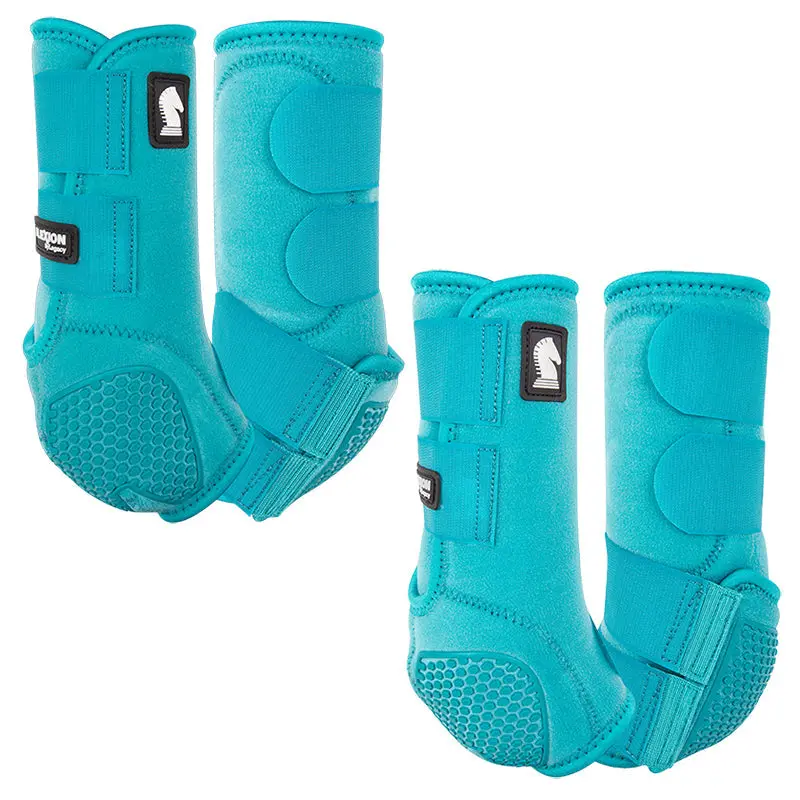 Classic Equine Flexion By Legacy Front And Hind Boots Combo Pack- Aqua 1