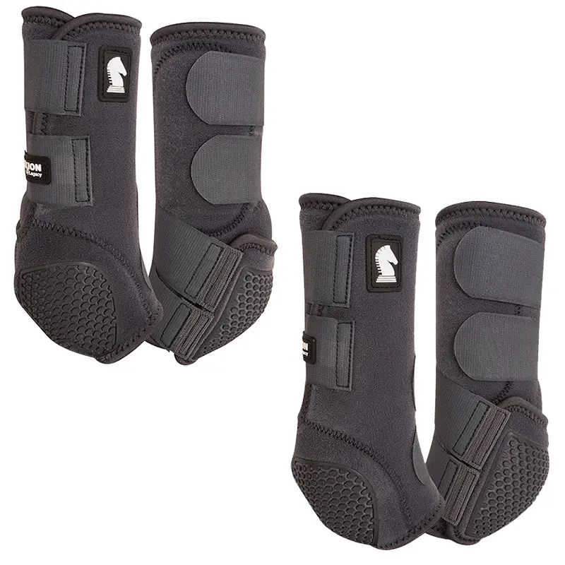 Classic Equine Flexion By Legacy Front And Hind Boots Combo Pack-Charcoal 1