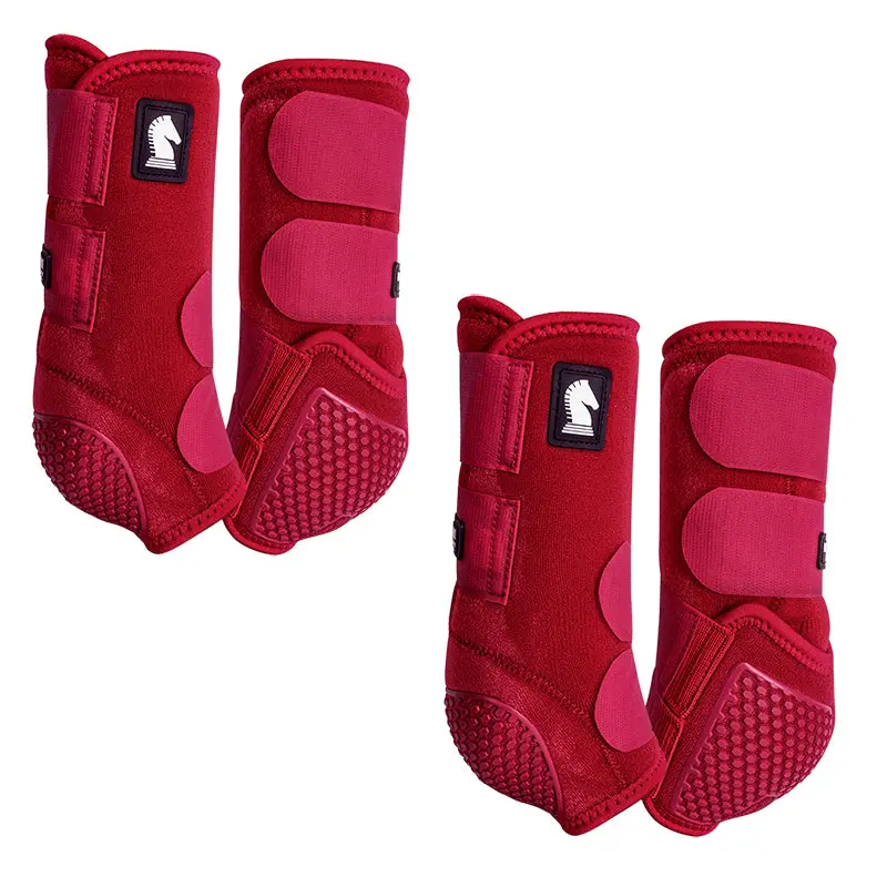 Classic Equine Flexion By Legacy Front And Hind Boots Combo Pack- Crimson 1