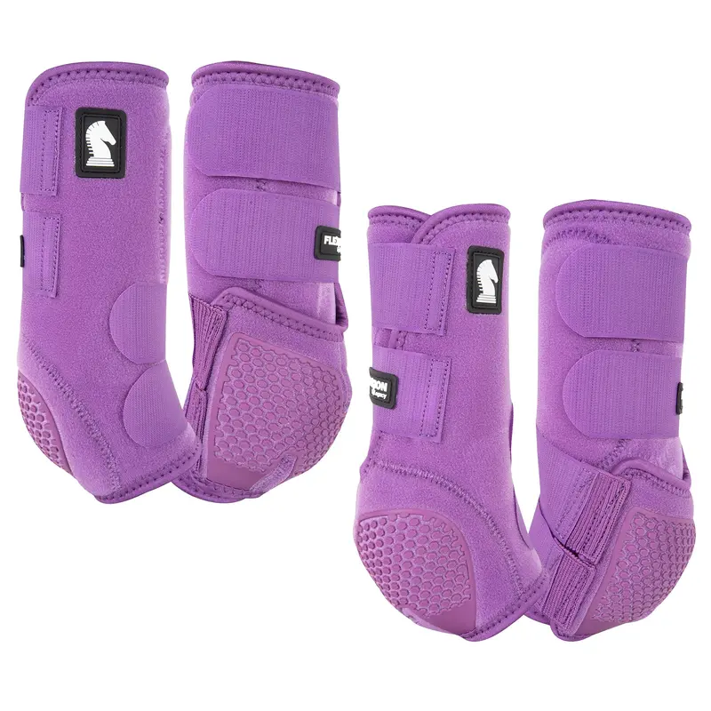 Classic Equine Flexion By Legacy Front And Hind Boots Combo Pack- Violet Purple 1