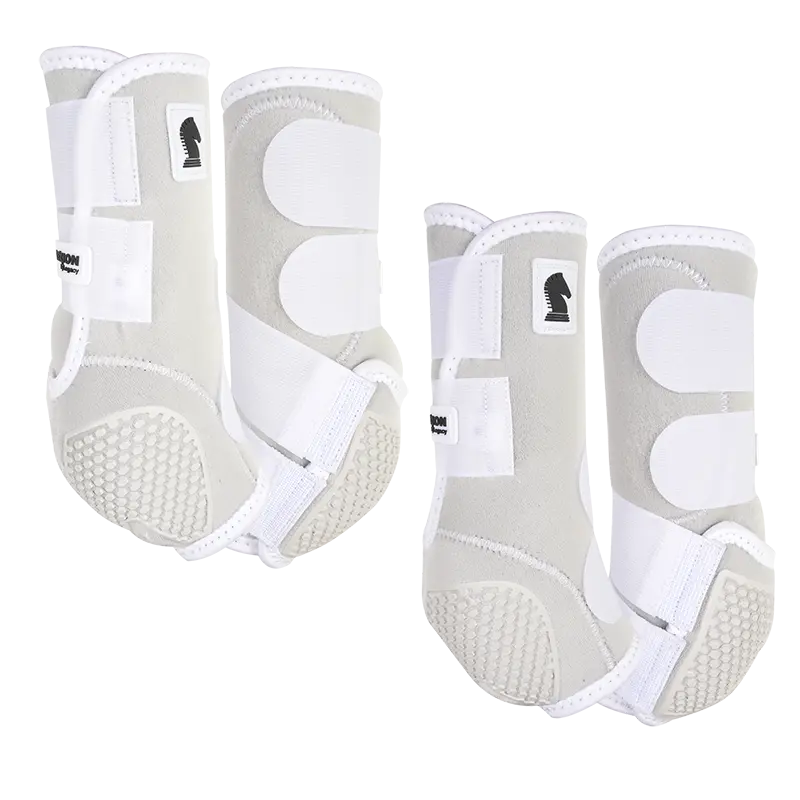 Classic Equine Flexion By Legacy Front And Hind Boots Combo Pack- White 1