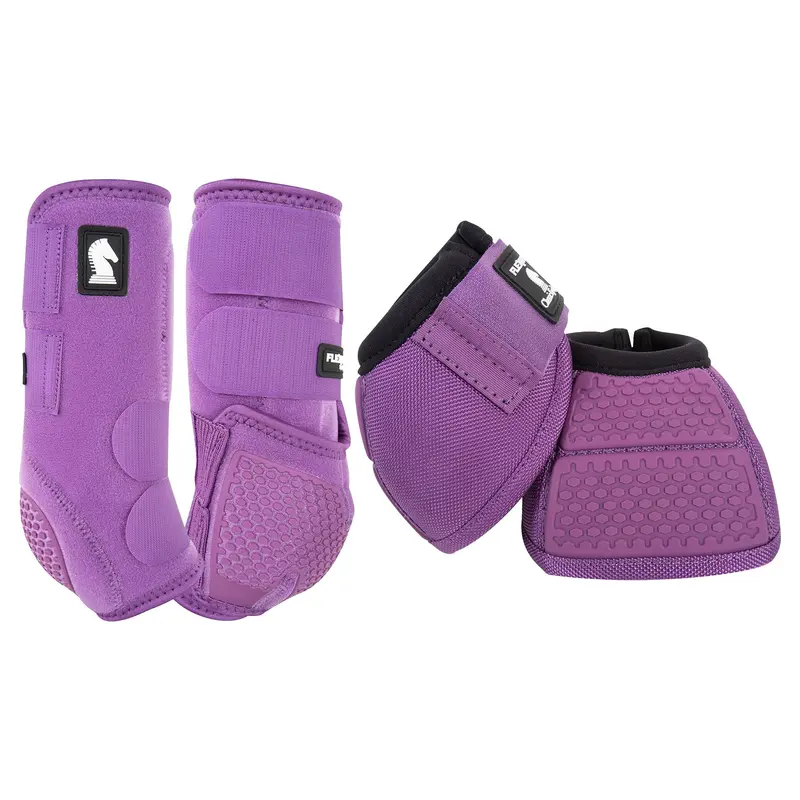 Classic Equine Flexion By Legacy Front & Bell Boot Combo Pack- Violet Purple 1