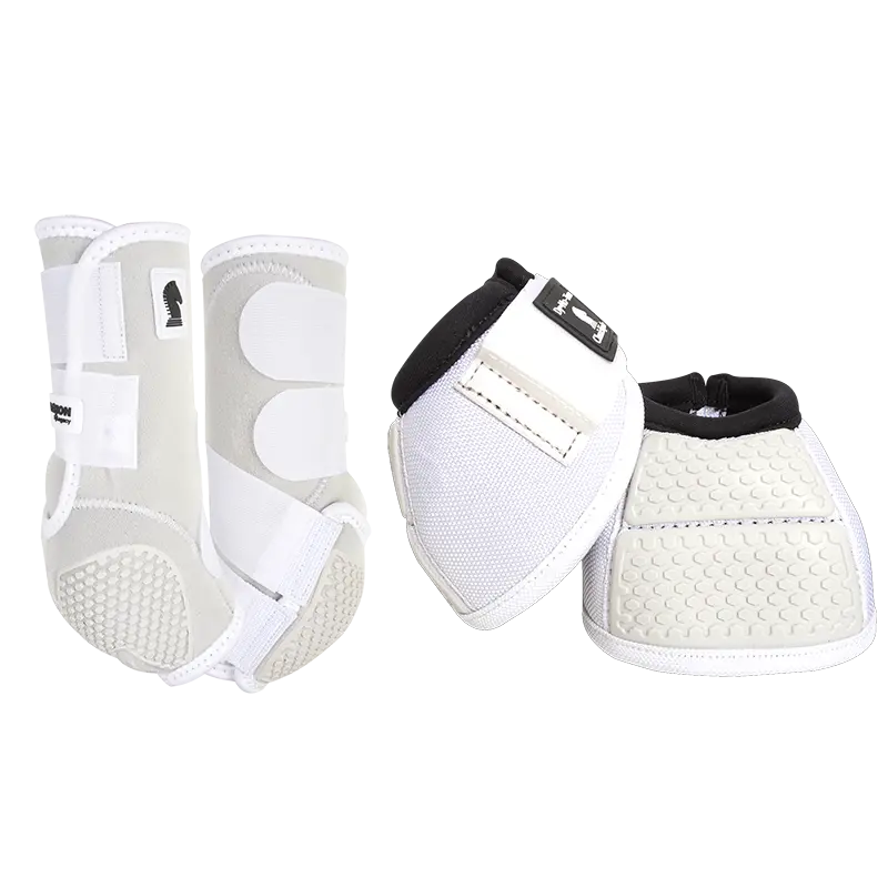 Classic Equine Flexion By Legacy Front & Bell Boot Combo Pack- White 1