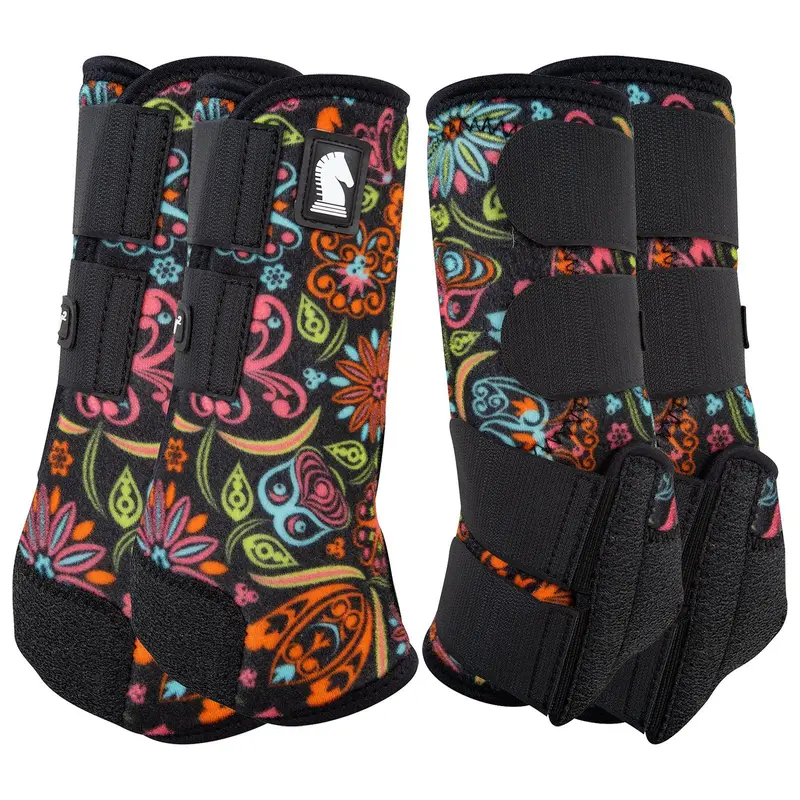 Classic Equine Legacy2 4-Pack Protective Boots- Neon Flower 1