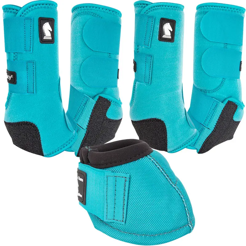 Classic Equine Legacy2 Complete Package, Front, Hind, & Bell Boot Combo Pack- Aqua 1